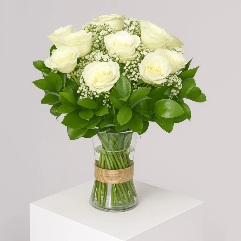 White Roses Flower Bouquet
